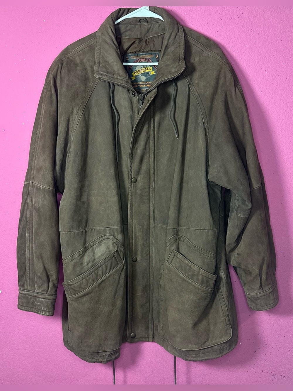 VTG Adventure Bound Wilson’s Brown Genuine Suede Leather Jacket Vintage 90s LG